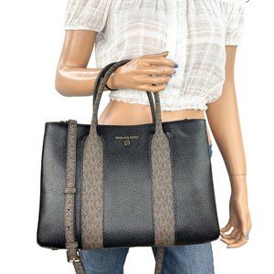 austin large pebbled leather satchel michael kors
